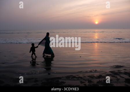 Der zweitlängste Cox`s Bazaar Sea Beach der Welt, Bangladesch Stockfoto